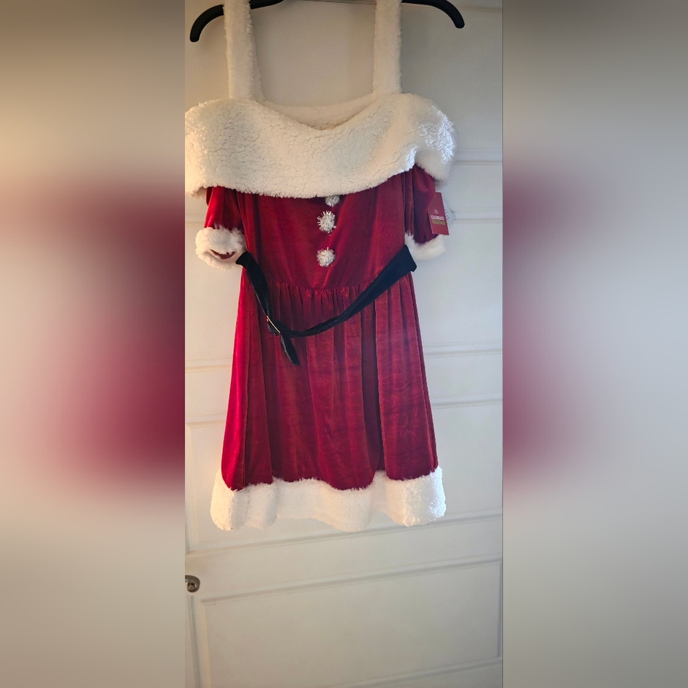 Ladies Santa Dress with Black Belt